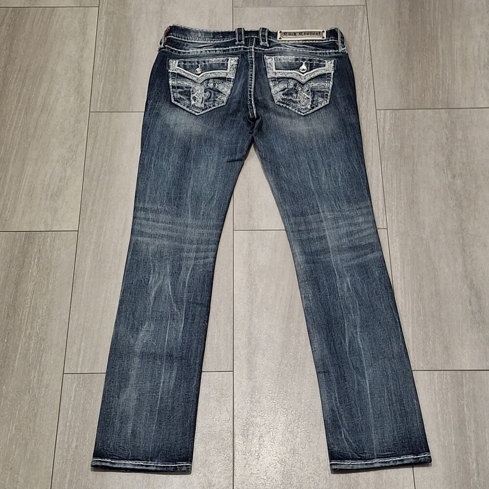 Rock Revival Sargon Straight Boot 27x30 Jeans Blue Medium Wash Embroidered